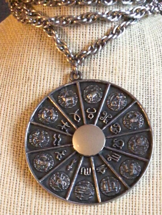 Fabulous Vintage Napier Zodiac Medallion Necklace… - image 4