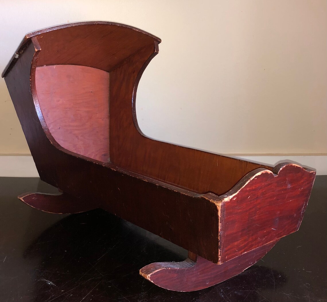 Adorable Vintage Wooden Doll Cradle Handmade Ca Mid 1900s W Etsy