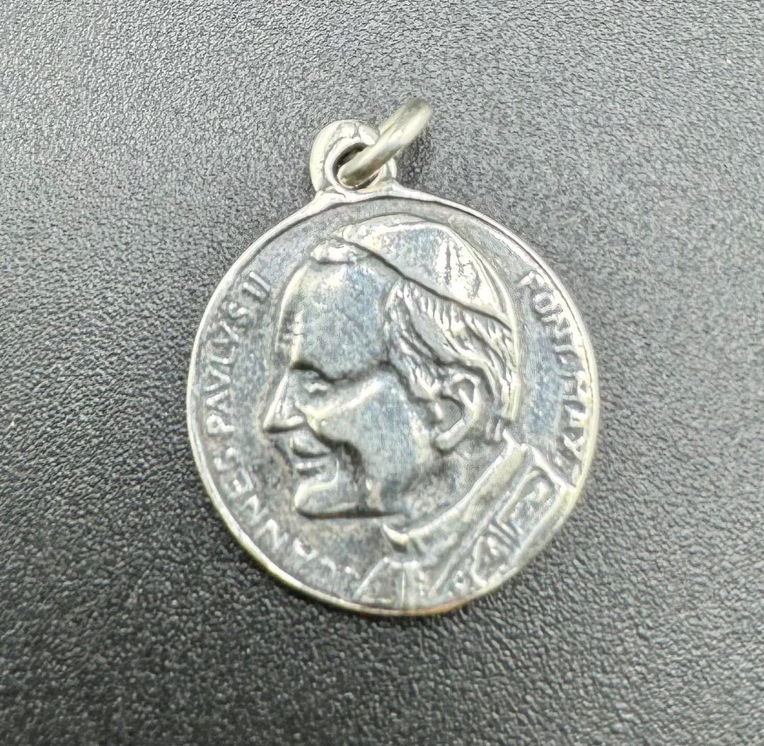 Vintage Sterling Silver Pope John Paul II Johannes Paulus Medal Pont ...