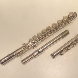 Vintage Silver Selmer FL600 Aristocrat Flute inc Case Silver Plate Student Flute Closed Hole Beginner Student Band Wind Instrument Musician