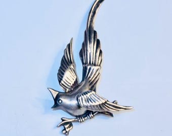 ヴィンテージ＊E&M ブローチ　バード　鳥 シルバー　北欧　アンティーク SHOP偶然と必然の間 小鳥ブローチ ペンダントトップ シルバー デッド