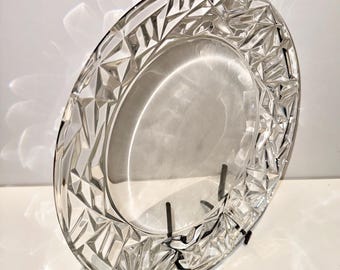 Elegant Vintage Tiffany & Co Rock Cut Crystal Platter 12” Plate