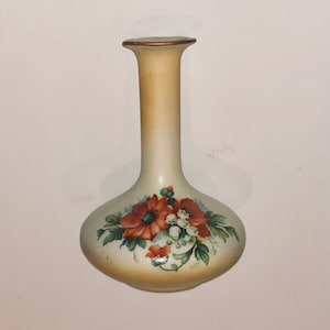 Süße Signierte Antike Österreichische Knospe Vase Handbemalt & Transferware Maiglöckchen Blumen Keramik Vase Made in Austria Cottage Core