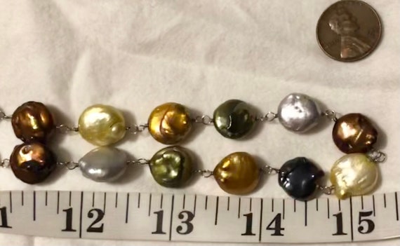 Opera Length Dyed Baroque Pearl Necklace Multicol… - image 9