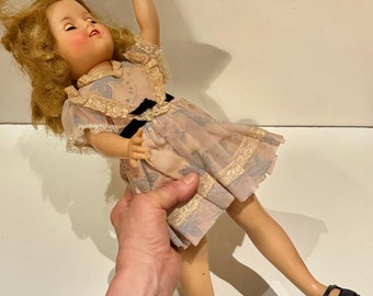 ビンテージ 青いセーラー服シャーリー・テンプル人形44cm 裸足 IDEAL社 ビンテージ 青いセーラー服シャーリー・テンプル人形44cm 裸足