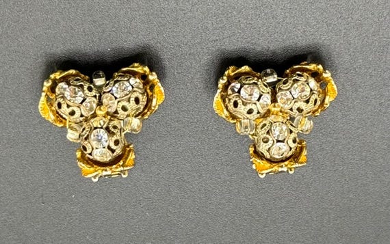 Lot De 3 Paires De Boucles D'oreilles Rétro à Clips - Perles Et Métal Doré - Occasion Bon état