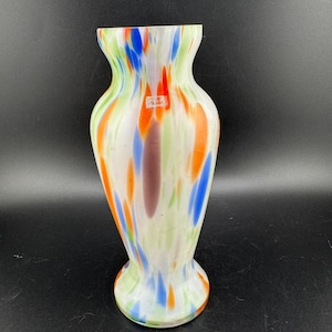 Vintage Mid Century Bud Vase Multicolored End of the Day Glass Swirl Art Glass Vase Hand Blown Japanese Art Glass Vase Made in Japan Vase