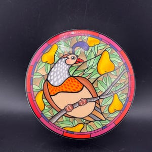 Brilliant Vintage Mikasa Partridge in a Pear Tree Ceramic Trinket Box Lidded Candy Dish Christmas Decor Uktra Ceram FX076 Dan Scannell Japan