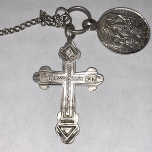Antique Russian Religious Medal and Cross Rare OLD Mid 1800s