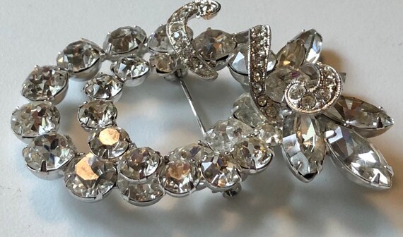 Eisenberg Rhinestone Brooch and Earrings Parure S… - image 3