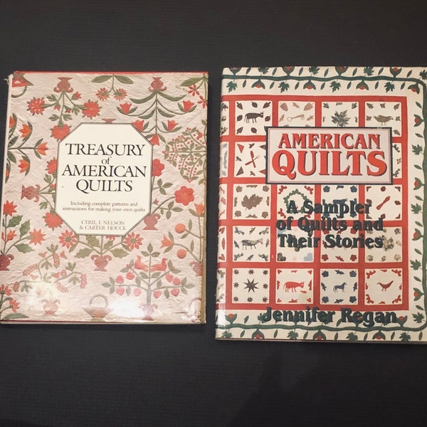 2 Gorgeous 1980s Quilt Coffee Table Book Quilting Reference Books Treasury of American Quilts Jennifer Regan Cyril Nelson Carter Houck