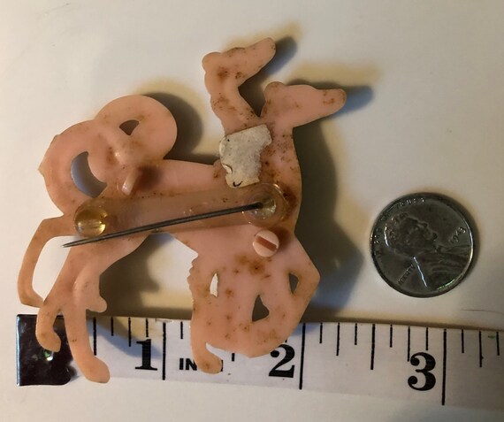 Antique Art Deco 1930s Celluloid Borzoi Brooch Wh… - image 7