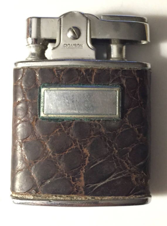 Leather Ronson Lighter W Chrome Princess Lighter Mint Used W Etsy