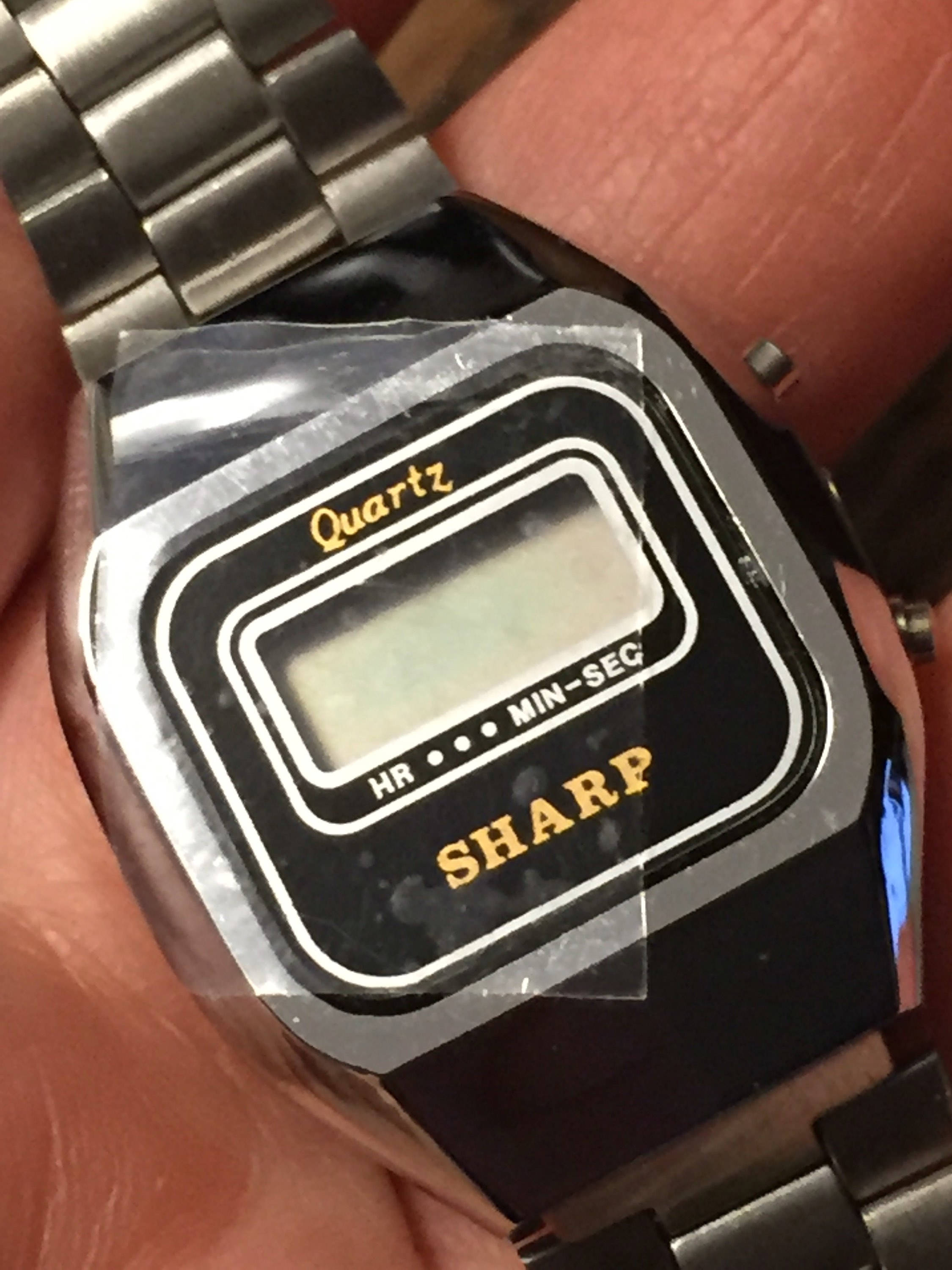 Vintage Mid Century Stainless Sharp Wrist Watch Women s LCD Quartz