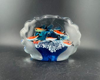 1960年代の本物のムラーノガラス製両面魚水槽彫刻 - イタリア - Etsy 日本