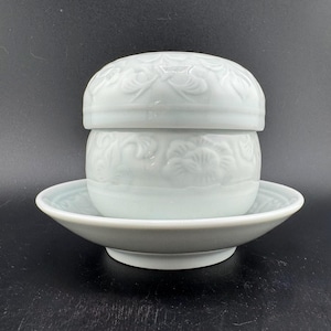 Korean Traditional Handmade Celadon Tea Set With Vine