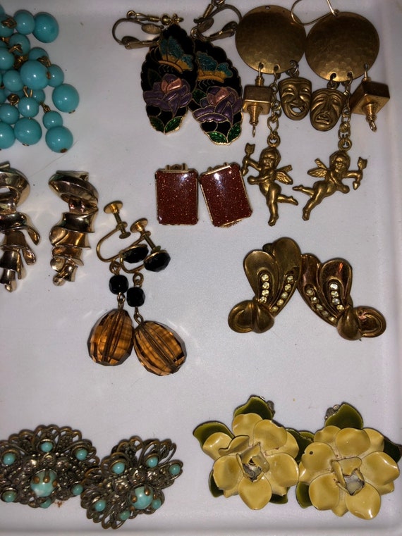 Unsigned Vintage Earring Collection Jewelry Job L… - image 4