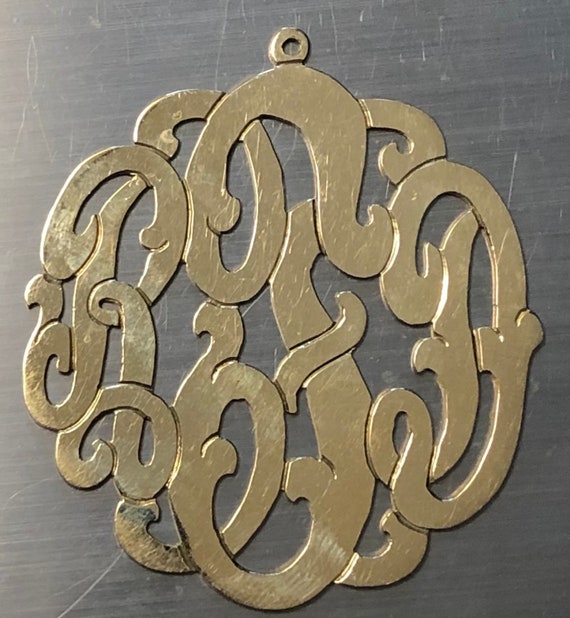 Ornate Vintage Solid 14K Gold Botkin Monogram Pen… - image 2