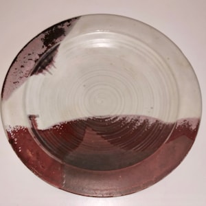 Vintage Hand Thrown Ceramic Plate Platter Decorative Stoneware Abstract Painting Artist Signed 1992 Murray McCormick