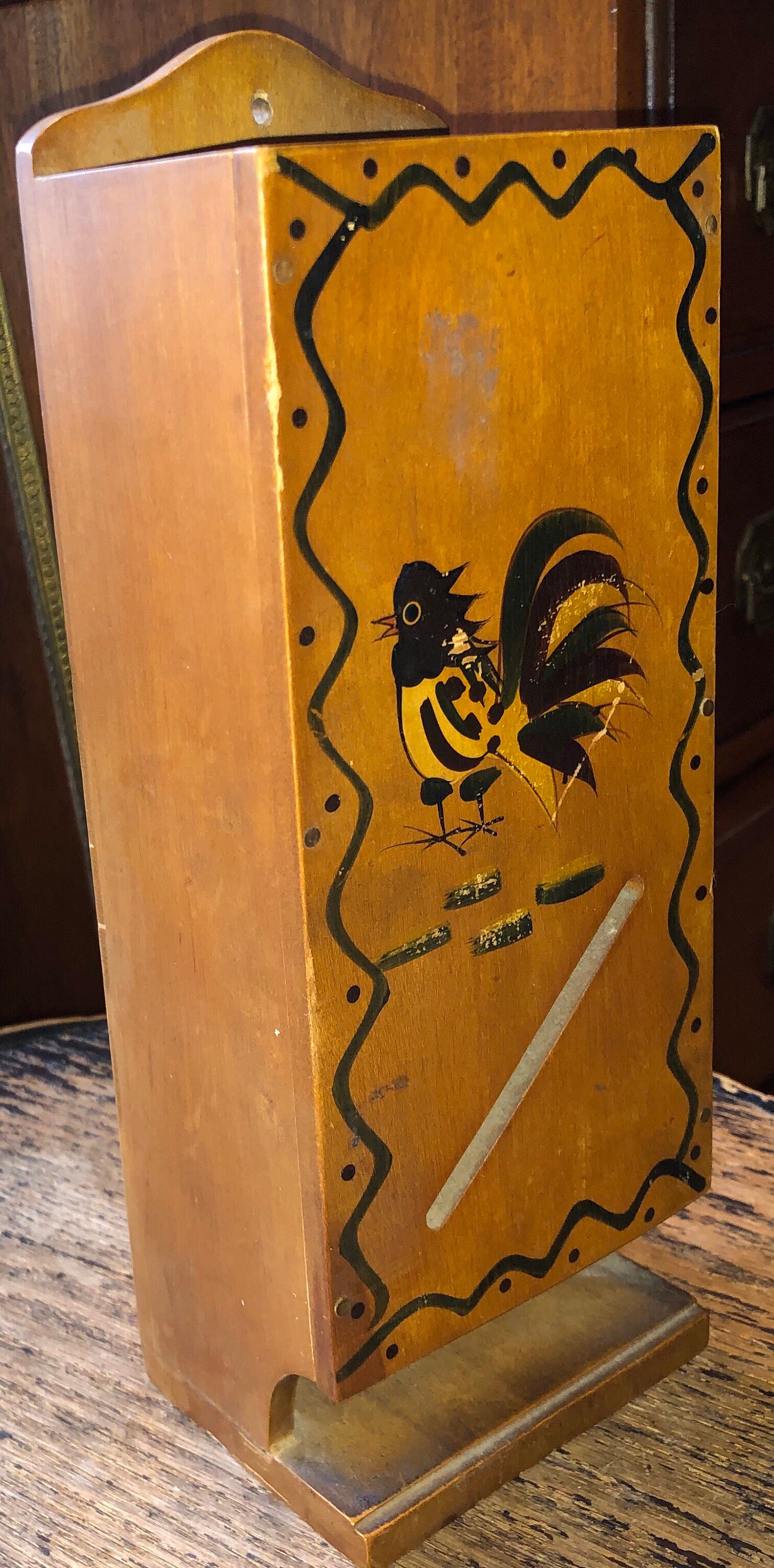 Vintage Woodpecker Woodware Fireplace Match Holder Made in Etsy