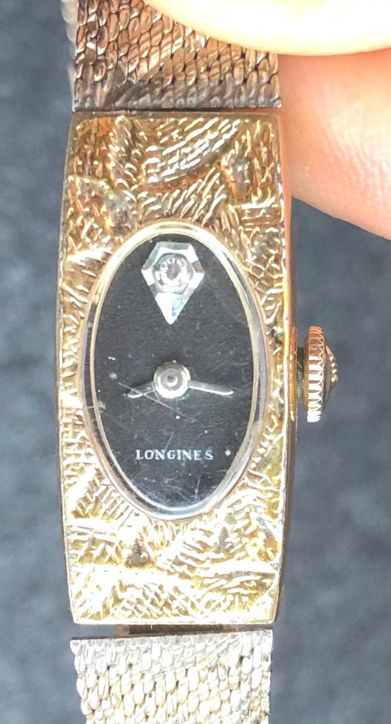 Longines Ladies Diamond Dial Electroplated Gold Watch