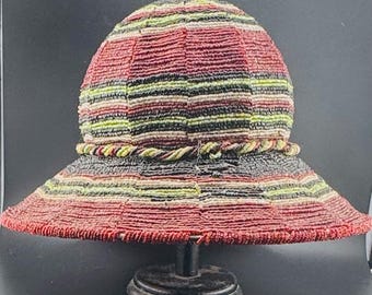 Vintage Root Beer Glass Seed Bead Ladies Sunday Hat Lamp  display picture 1