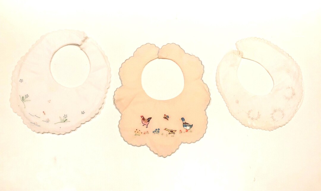 Bib Collection Vintage 1950s Baby Bib Collection Embroidered Lace Bibs Handmade Nathan ...