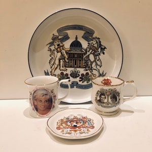 Princess Di British Royalty Collection lady Diana Spencer H.R.H. Prince Charles Wedding Commemorative Plate Dish Teacups People&#39;s Princess