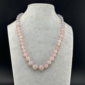 Ensemble de colliers en verre opalescent chinois lustré, collier ras de cou assorti, 2 pièces, demi-parure