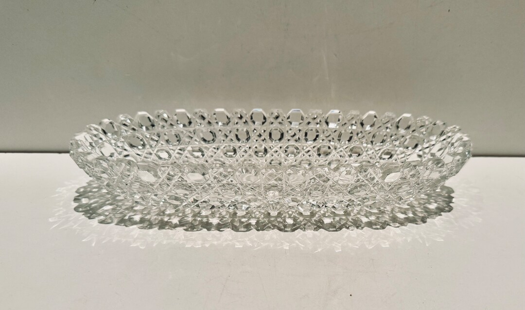 Antique American Brilliant Period Victorian Cut Crystal Celery Boat ...