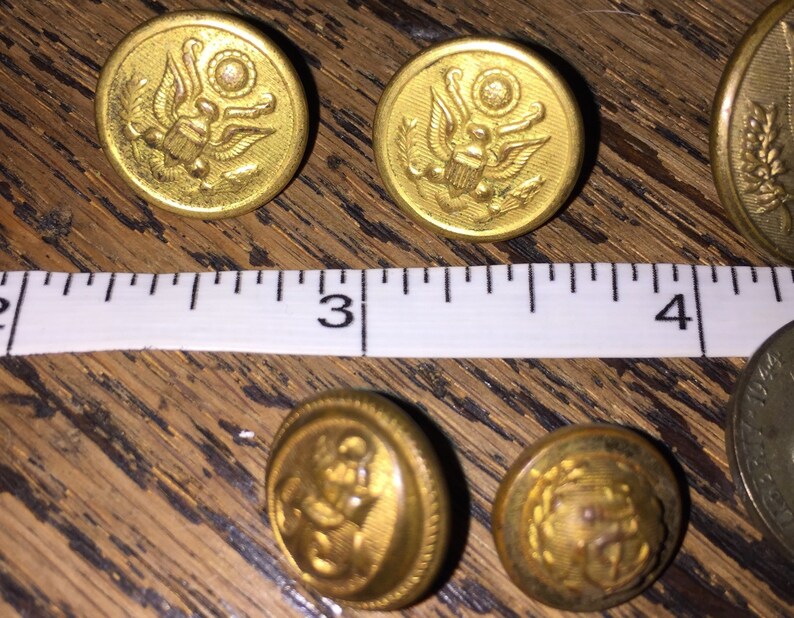 WW2 Military Buttons US Uniform Buttons Anchors Brass Eagle | Etsy