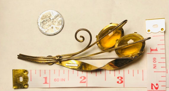 MCM Sterling Vermeil Citrine Glass Floral Spray C… - image 6