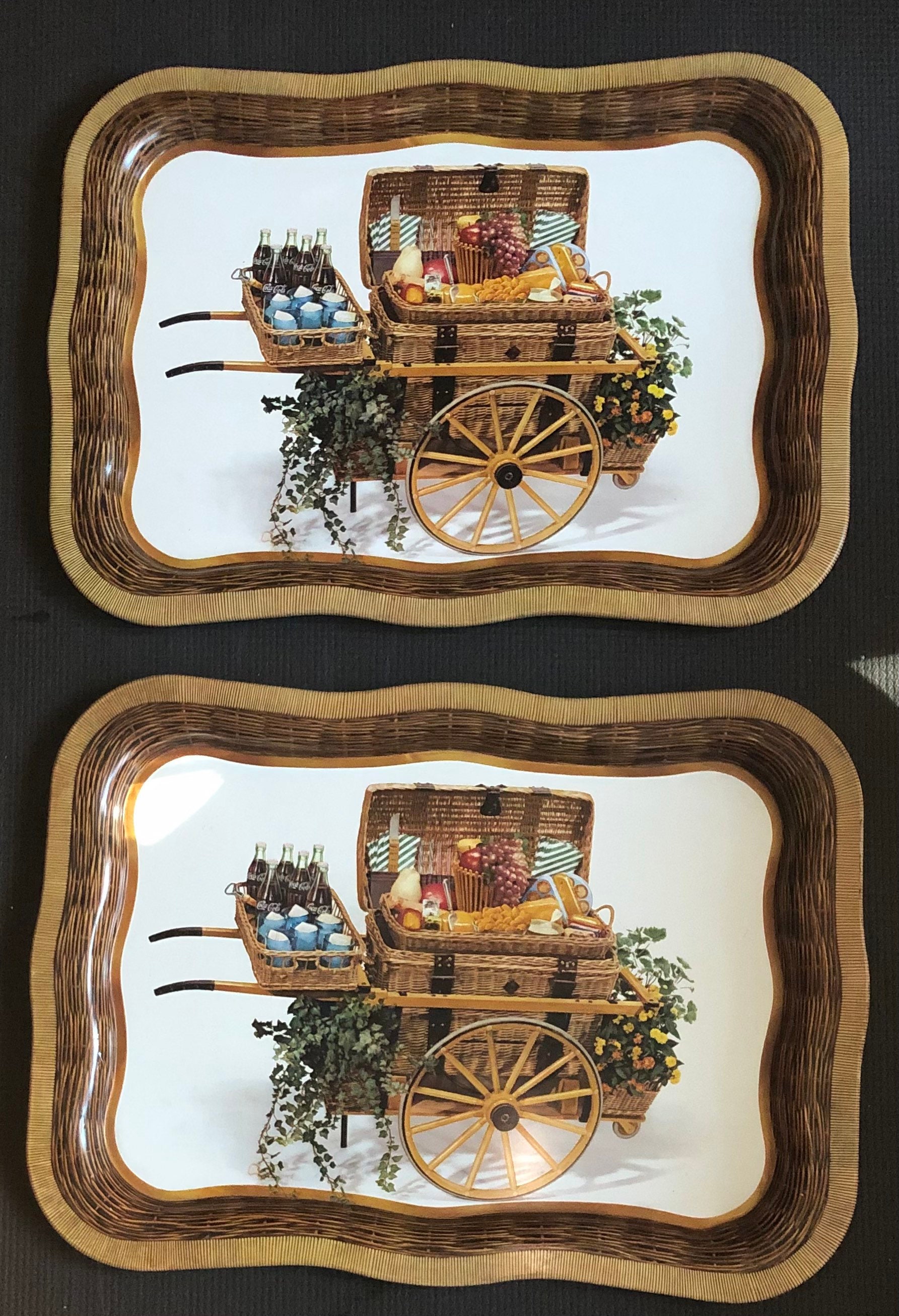 Large Vintage 1960s Metal Coca Cola Serving Tray Coke TV Trays