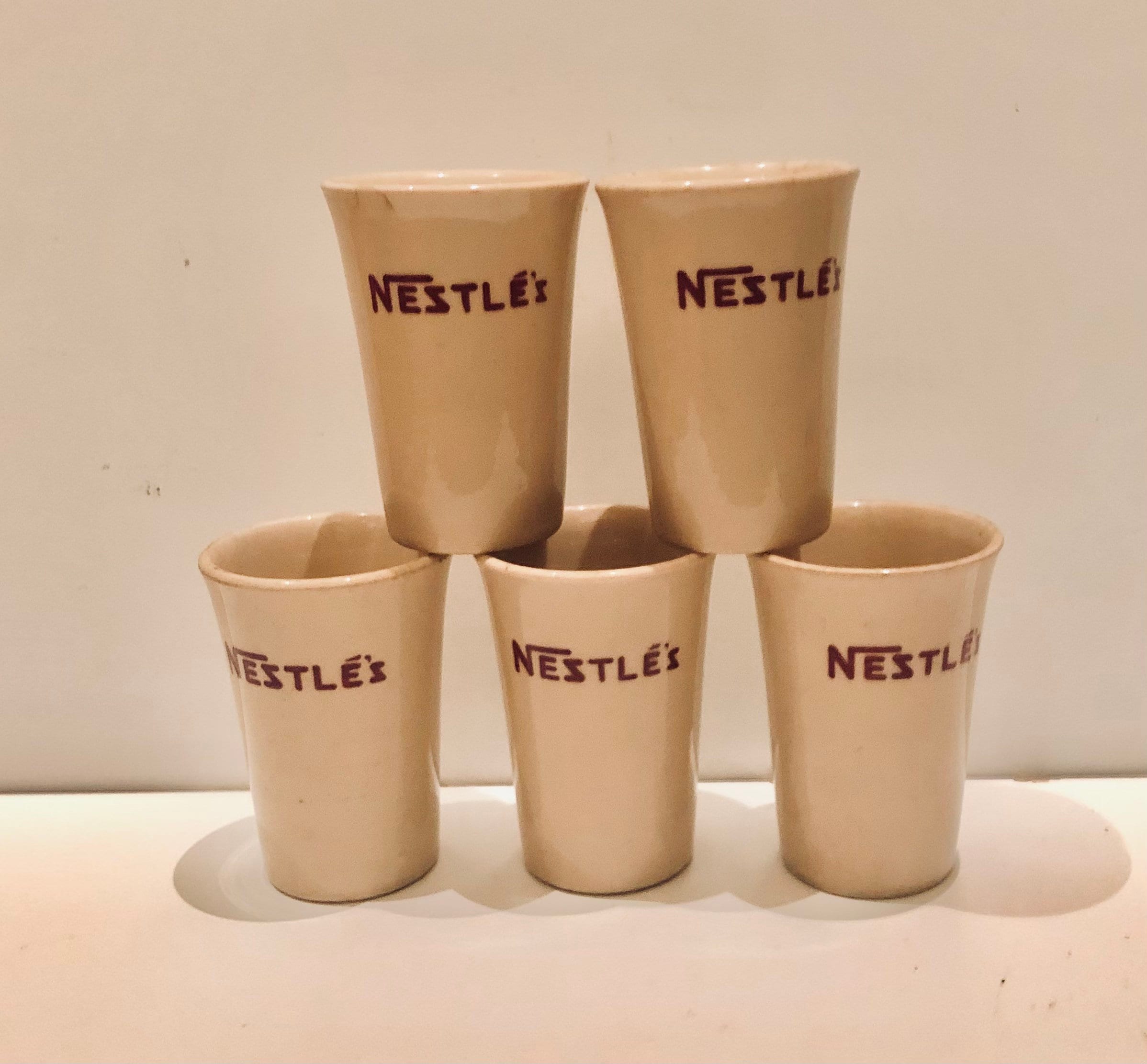 Rare Set of Vintage Nestle's Soda Fountain Cups Restaurant Ware