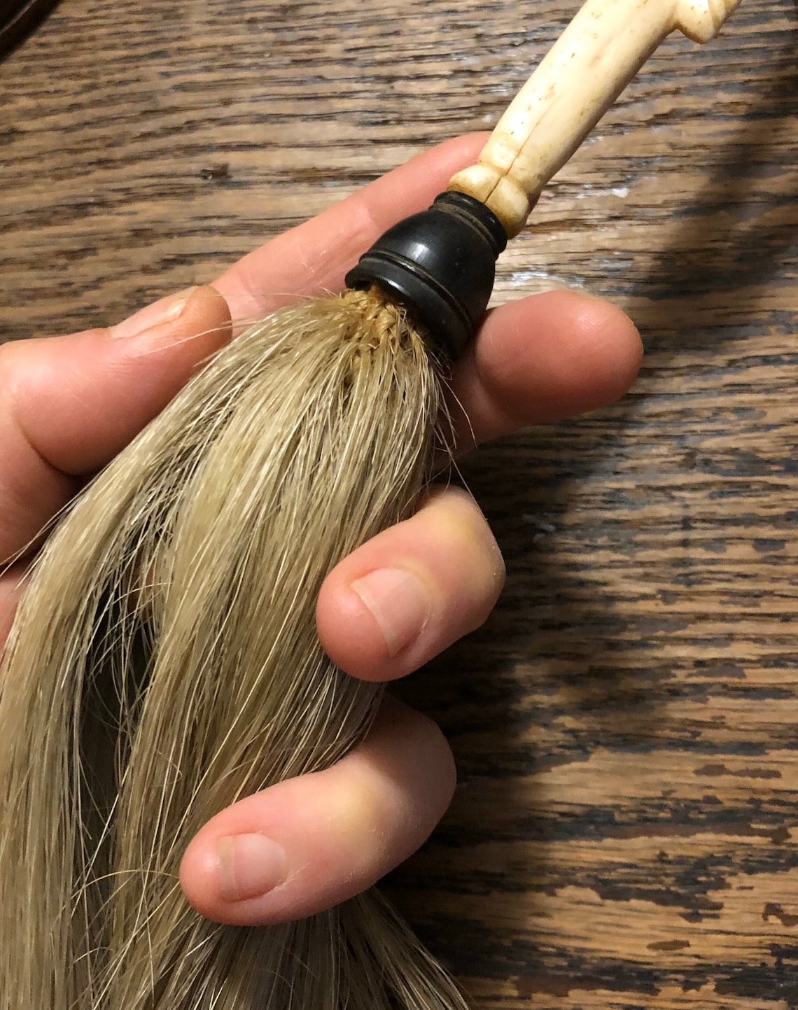 Antique Carved Ox Bone and Horse Hair Fly Swatter Fly Whisk Etsy