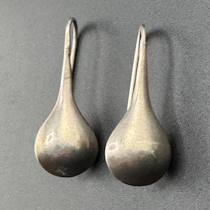 Modernist Mexican Sterling Earrings Vintage Pierced Space Age Dangles Atomic Age Inspired