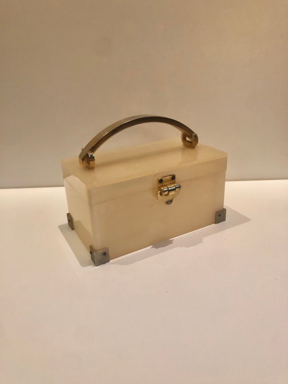 Miniature 1960's Plastic Box Bag, Saks Fifth Ave.