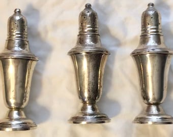 Sterling Shaker Set Antique Sterling Salt & Pepper Garden Silversmiths Sterling Silver Salt Shakers Formal Table Setting SALE