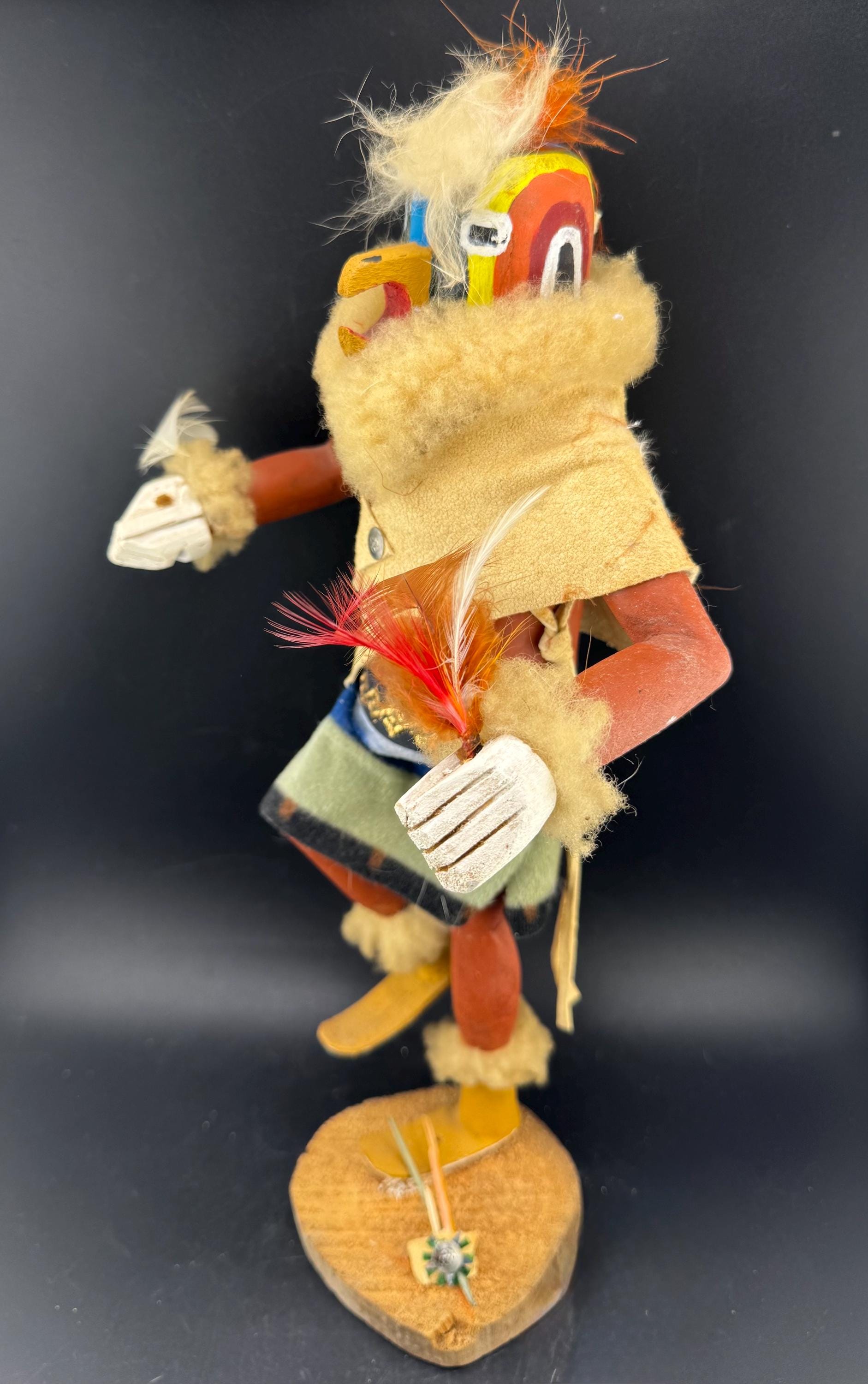 Vintage Zuni Parrot Kachina Doll Folk Art Statue Sculpture Native