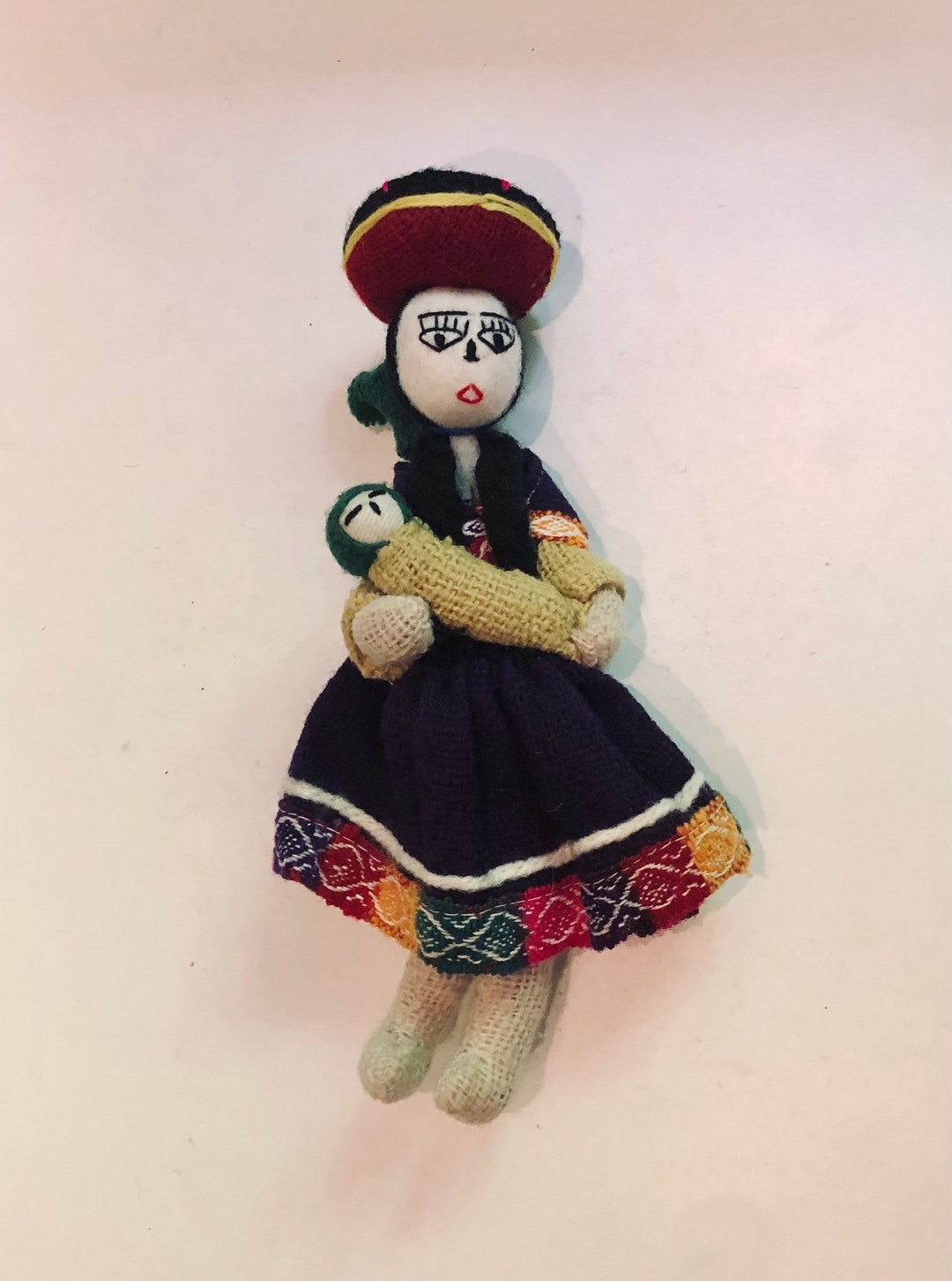 Vintage Handmade Peruvian Lady Cloth Folk Art Doll South American Woman ...