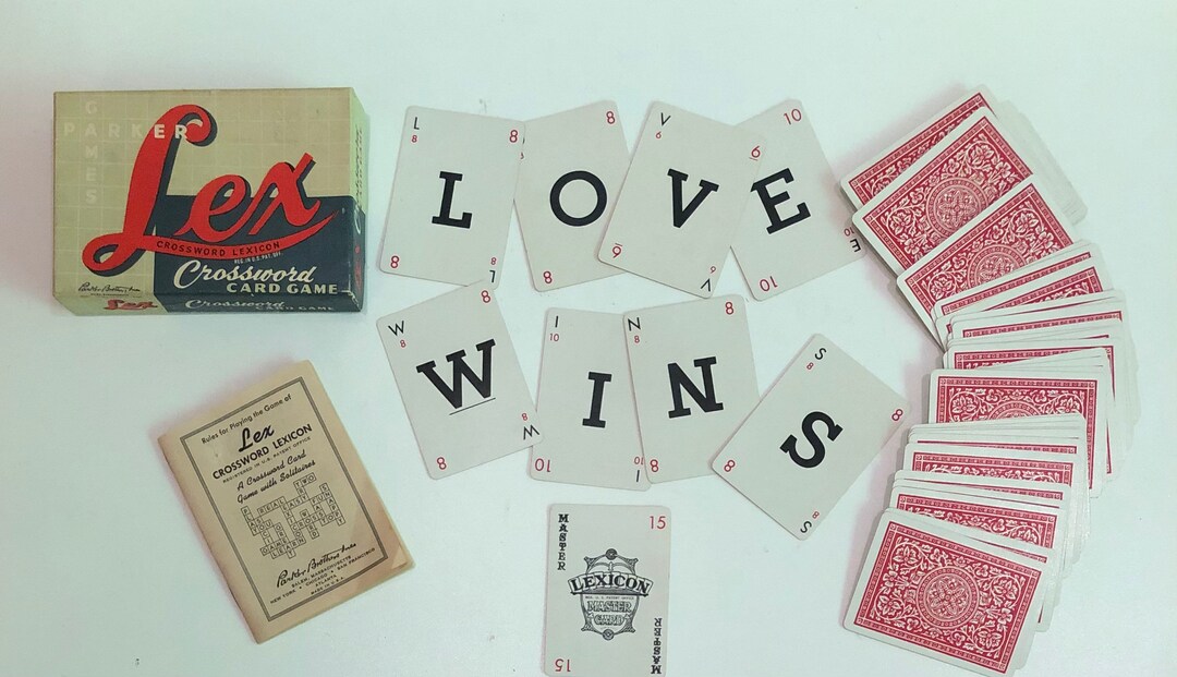 Vintage 1938 Lex Crossword Card Game With Solitaires Crossword Etsy