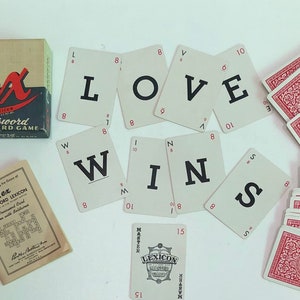 Juego de cartas de crucigramas Lex de 1938 con solitarios, de Parker Brothers. Hecho en EE. UU., completo con libro de instrucciones y reglas.
