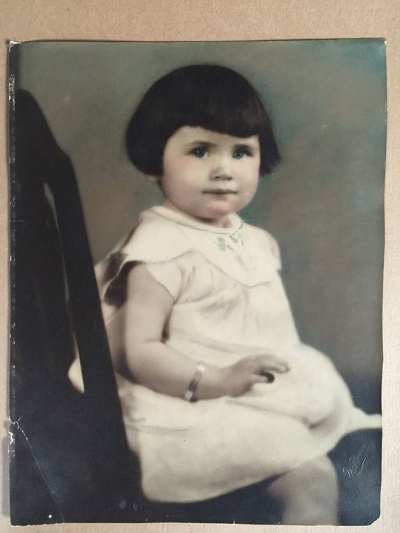 1920s Little Girl W A Bob Hair Cut Hand Tinted Features Etsy