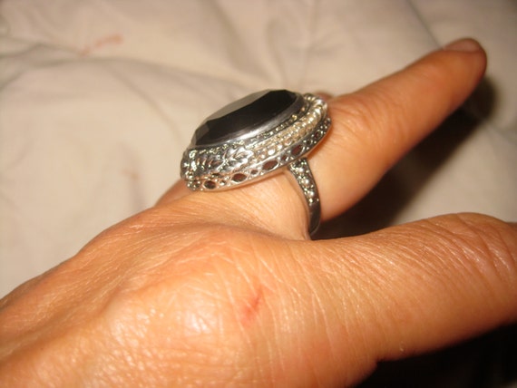 Quartz Statement Ring Retro Quartz Ring Brilliant… - image 9