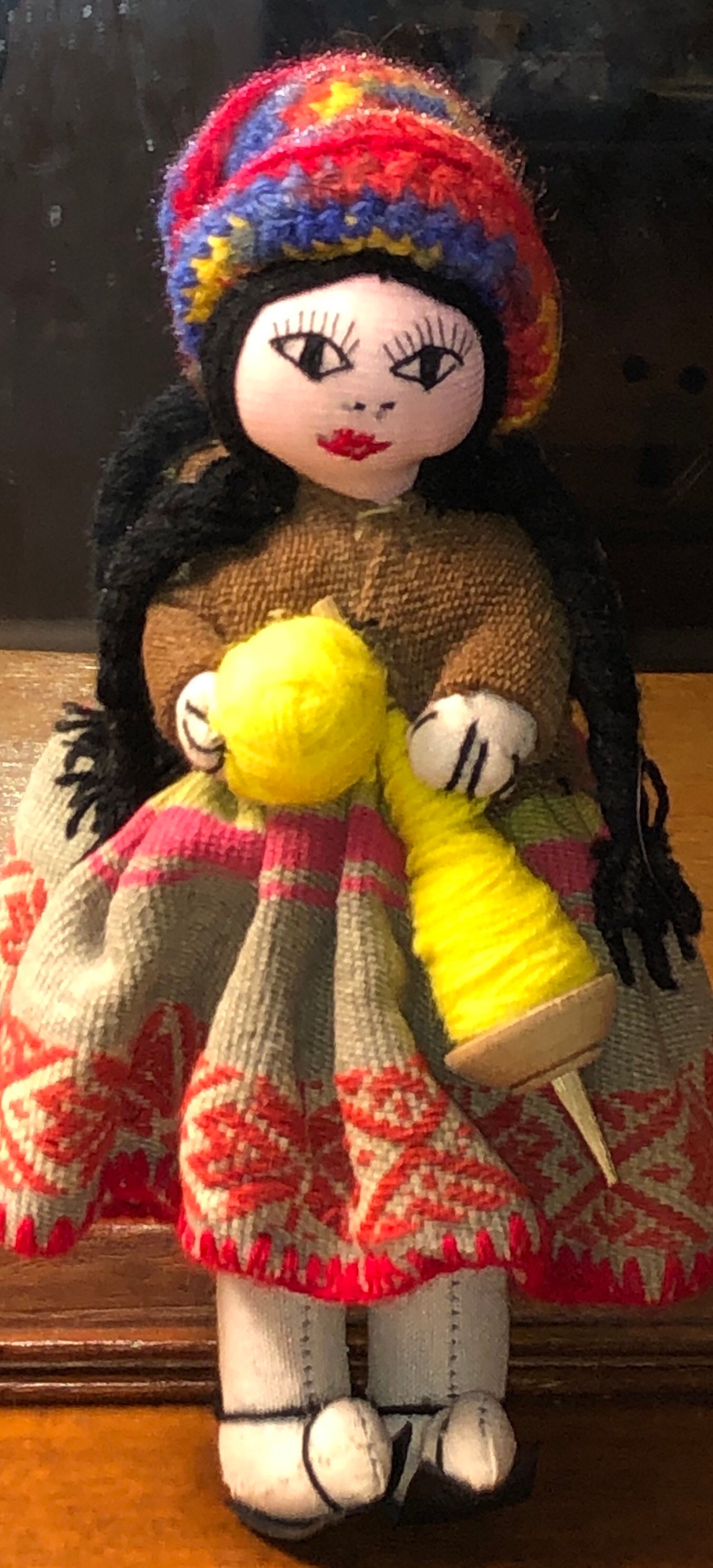 Vintage South American Cloth Doll Handmade Weaver Doll Vintage South American Cloth Doll Handmade Weaver Doll