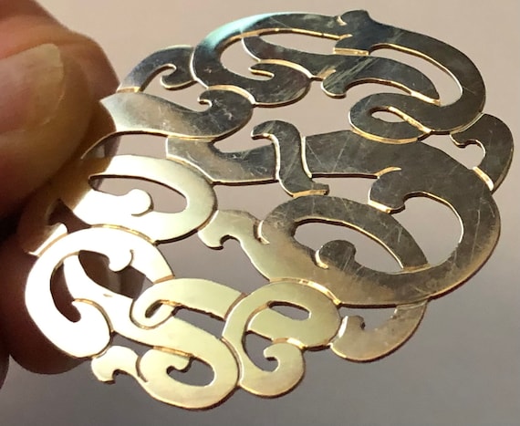 Ornate Vintage Solid 14K Gold Botkin Monogram Pen… - image 5