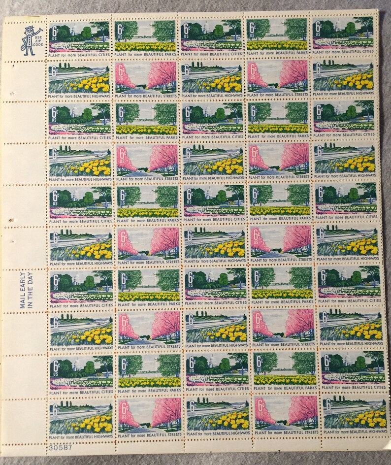 USA 1960s Stamp Collection Mint Uncirculated Entire Sheets Etsy