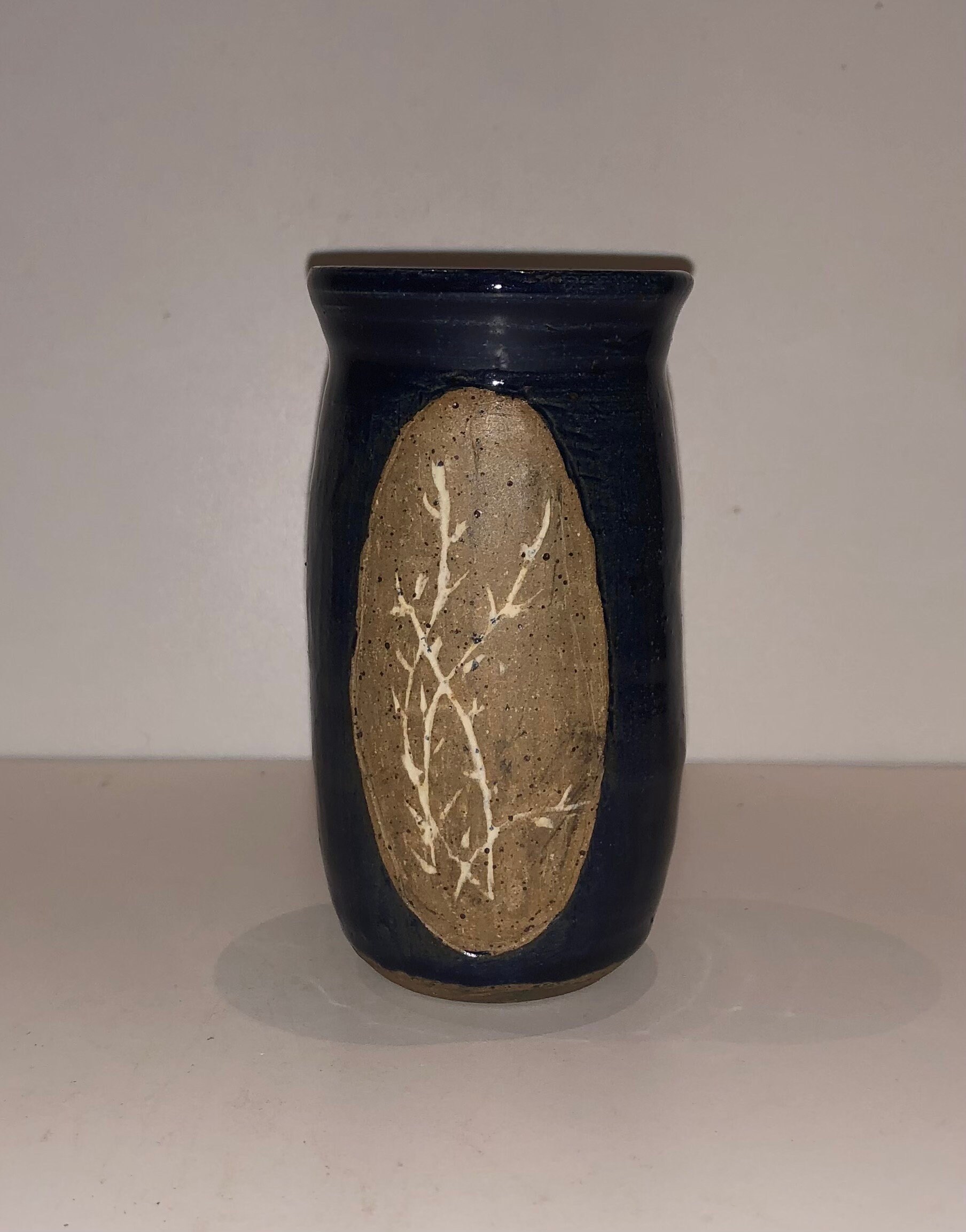 Lovely Vintage Studio Art Pottery Bud Vase Cobalt Blue Glaze W ...