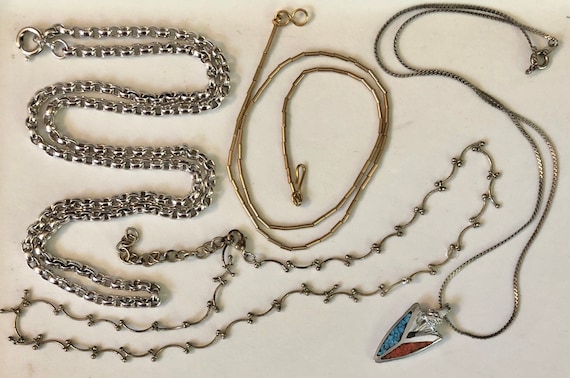 Vintage Necklaces Instant Collection 5 Costume Chains Faux Etsy