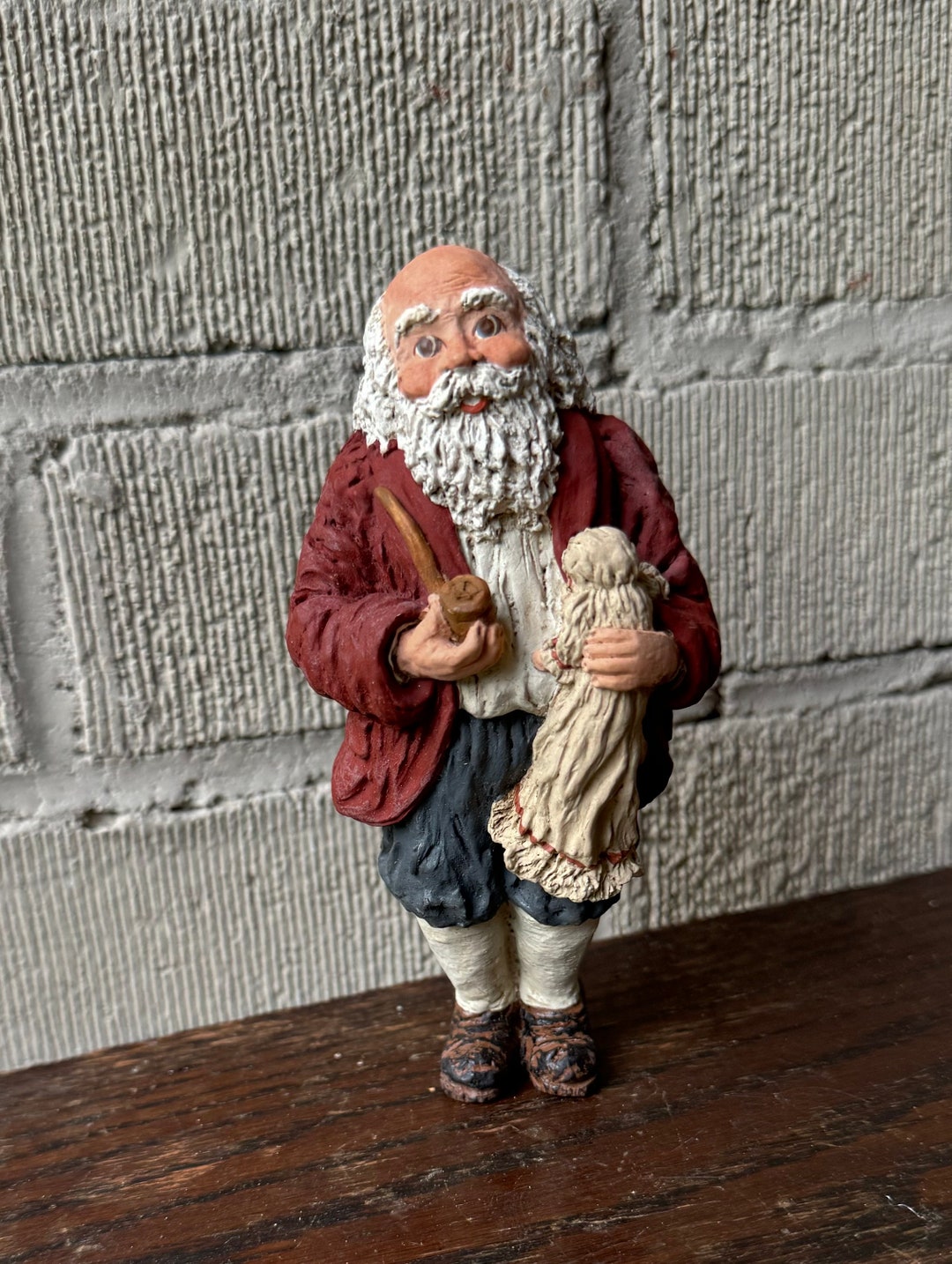 【まーちゃんさま】ornament ❀ * グレーのステキなトナカイさん 1990 Vintage June Mckenna Santa Claus Christmas Ornament Figurine
